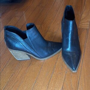 Vince Camuto Black Leather Ankle Boots